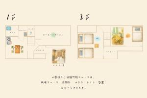 een plattegrond van een gebouw bij 民泊&guest house NOOK NOOK ディズニーまで往路のみ無料送迎 in Tokyo