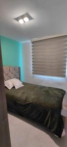 Ένα ή περισσότερα κρεβάτια σε δωμάτιο στο Apt zona turisitica Lago Sochagota