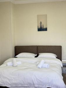 a bed with two white pillows on top of it at Hotel "CONTINENT" halal in Karagandy