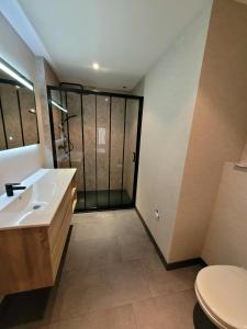 Koupelna v ubytování Gîte Les Hirondelles 14 pers gitesdes2vallees