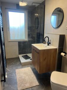 Koupelna v ubytování Pension am Görlitzbach