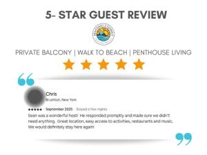 a screenshot of the star guest review website at Private Balcony Steps to Beach K St Penthouse #6 in Hampton