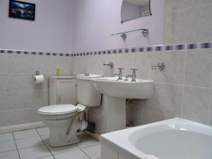 a bathroom with a toilet and a sink at Nu-Holme in Windermere +2 photos