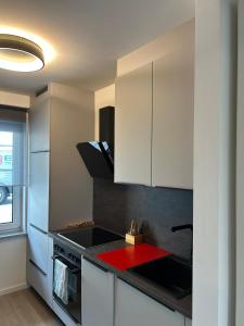 Kuchyň nebo kuchyňský kout v ubytování Geisfelder Suites, Barrierefreie EG Wohnung + 3 fotografie