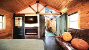 TV/trung tâm giải trí tại Relaxing Getaways to Chattanooga, Tennessee, in this Colorful Pet-Friendly Cabin +46 ảnh