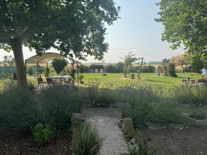 a garden with a gazebo in a field at Paciu Maison in Ozzano dell Emilia
