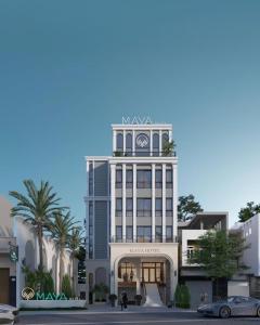 a rendering of a building with a clock tower at Maya Hotel in Bản Giang