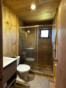 Vannituba majutusasutuses Cabañas Prado Verde, Llifén