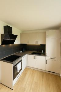 Η κουζίνα ή μικρή κουζίνα στο Alpenpanorama Renoviertes Apartment mit Bergblick