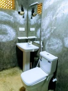 埃拉New Grand Mud的带马桶和水槽的浴室