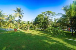 a green park with palm trees and a bench at Welpalla Signature  +31 photos