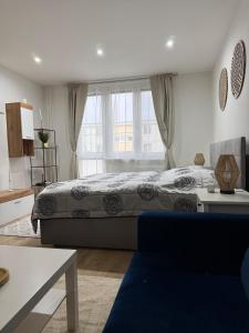 Ένα ή περισσότερα κρεβάτια σε δωμάτιο στο Boutique apartment in the center of Nitra