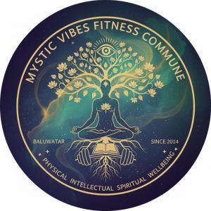 une étiquette représentant une femme dans un arbre de pleine conscience dans l'établissement Mystic Vibes International Fitness Commune, à Katmandou