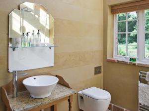サックスマンダムにあるThe Coach Houseの洗面台とトイレ付きのバスルーム