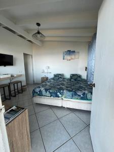 A television and/or entertainment centre at Manohei Lodge- Chambre indépendante Pamatai