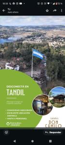 Una captura de pantalla de un sitio web para una pista en Cabañas Don Camilo, en Tandil