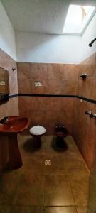 a bathroom with a toilet and a sink at Departamento Silvi in Jesús María