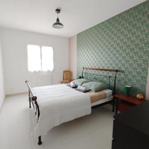 Ένα ή περισσότερα κρεβάτια σε δωμάτιο στο Villa with private pool and panoramic view