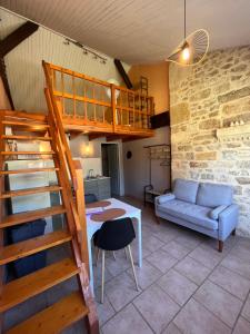 Χώρος καθιστικού στο Gîtes de la chocolaterie