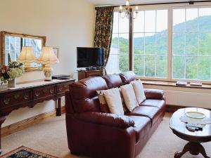 En generel udsigt til bjerge eller udsigt til bjerge taget fra feriehuset