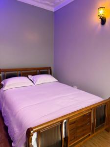 Postel nebo postele na pokoji v ubytování Serene Modern Escape in Kampala, Ntinda