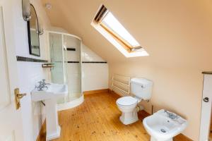 a bathroom with a toilet and a sink at Ballyneill Farmhouse in Carrick-on-Suir