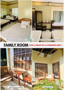 圣维森特Ayette's Bamboo Cottages的家庭间四张照片的拼合