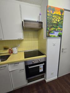 a kitchen with a sink and a stove top oven at Queen Home1 in Lucerne +42 photos