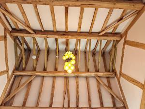 a wooden ceiling with a bunch of grapes on it at Stable View Barn - Uk45938 in Corley