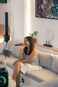 Χώρος καθιστικού στο Holla Villa Kintamani