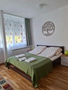 Ένα ή περισσότερα κρεβάτια σε δωμάτιο στο Centrum apartman