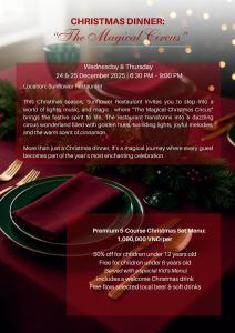a flyer for a christmas dinner at the allegorical circus at Grand Sunrise Palace Hoi An- A Luxury Indochine Hotel & Spa in Hoi An +93 photos