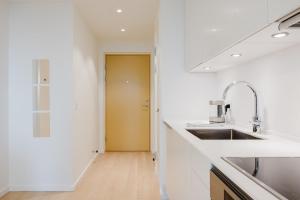 Kuchyň nebo kuchyňský kout v ubytování Elegant Apartment Lovely City Views