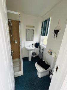 a small bathroom with a toilet and a sink at Tigh Na Sealladh in Dunoon +13 photos