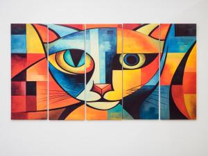 a painting of a cat on a wall at Nenne' Home in Sorrento