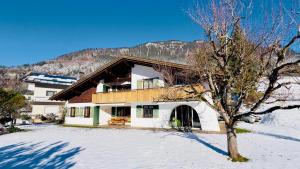 a house in the snow with a tree at Halden Hills in Bludenz