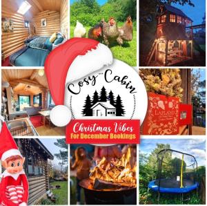 a collage of pictures of christmas villages for downstream homes at CABIN in hosts huge garden CHILD FRIENDLY with Hens Kittens firepit Marshmallows in Charing