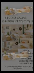 un collage de photos d'une chambre avec un lit et des meubles dans l'établissement Nid douillet, à Le Pré-Saint-Gervais