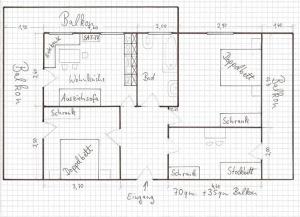 a drawing of a floor plan of a house at Wohnung Waldeslust In St Sigmund Im Sellrain in Sankt Sigmund im Sellrain