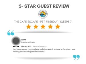 a screenshot of the star guest review website at The Cape Escape Pet-Friendly Sleeps 7 in Cape Coral
