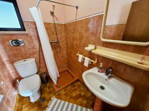 a bathroom with a toilet and a sink at Casa dos Pomares in Figueira da Foz