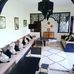 Posezení v ubytování Villa privative el marjaa