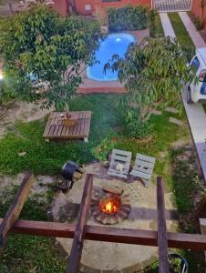 En have udenfor Casa de praia natureza