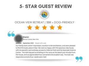 a screenshot of a star guest review on a website at Shoals View Escape Ocean Views Dog-Friendly in Rye