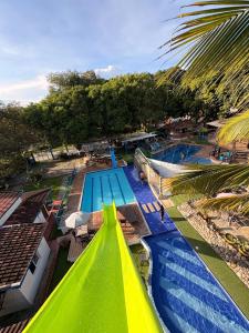 an overhead view of a large swimming pool at Finca Hotel Relax San Jerónimo in San Jerónimo