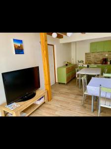 TV a/nebo společenská místnost v ubytování Casa dintre Brazi Colibita