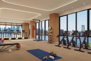 Fitness centrum a/nebo fitness zařízení v ubytování Blueground South Williamsburg view nr Brooklyn Bridge NYC-2135