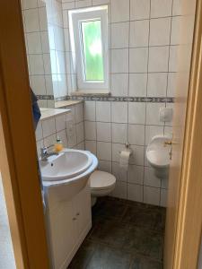 Ένα μπάνιο στο Ferienhaus-HirschRudel-Ferienwohnung-3