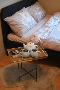 Ένα ή περισσότερα κρεβάτια σε δωμάτιο στο River apartman Paraćin