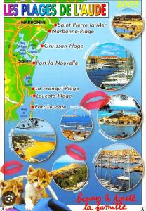a collage of pictures of different places on a poster at L'horizon De Coursan in Coursan